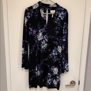 Laundry By Shelli Segal Black Dress with Floral Accents